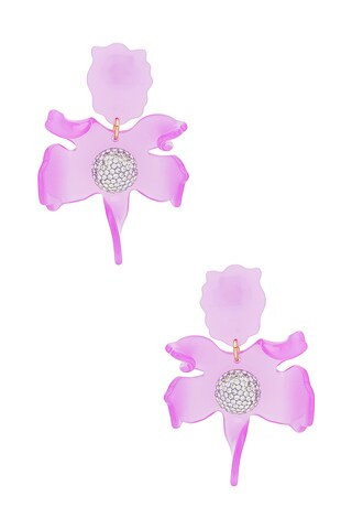 Lele Sadoughi Crystal Lily Earrings in Ultraviolet from Revolve.com | Revolve Clothing (Global)