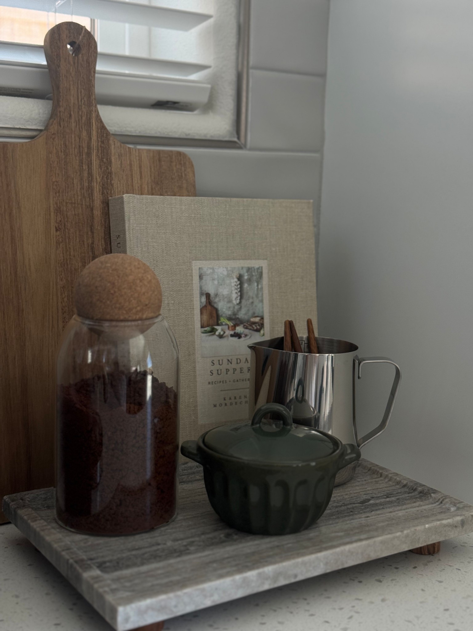 Cozy coffee corner ☕️ 
This target marble riser is the perfect touch to styling my coffee bar. I love minimal kitchen essentials that also serve as decor 🫶🏼 

#LTKHome #LTKStyleTip #LTKFindsUnder50