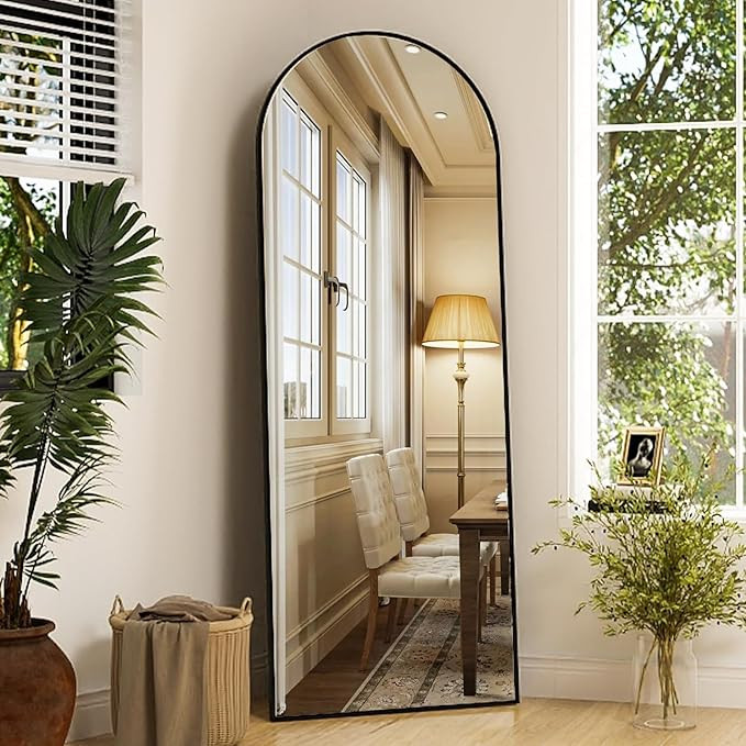Arched Full Length Mirror, 64" x 21" Arch Floor Mirror with Stand, Full Length Mirror Wall Mirror... | Amazon (US)