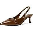 Mostrin Kitten Heels for Women Slingback Pointed Closed Toe Heels Women's Pumps Shoes for Wedding... | Amazon (US)