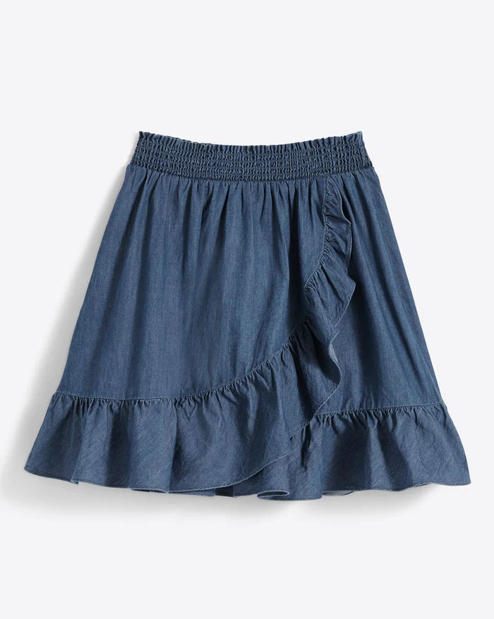 Ruffle Wrap Chambray Skirt | Draper James (US)