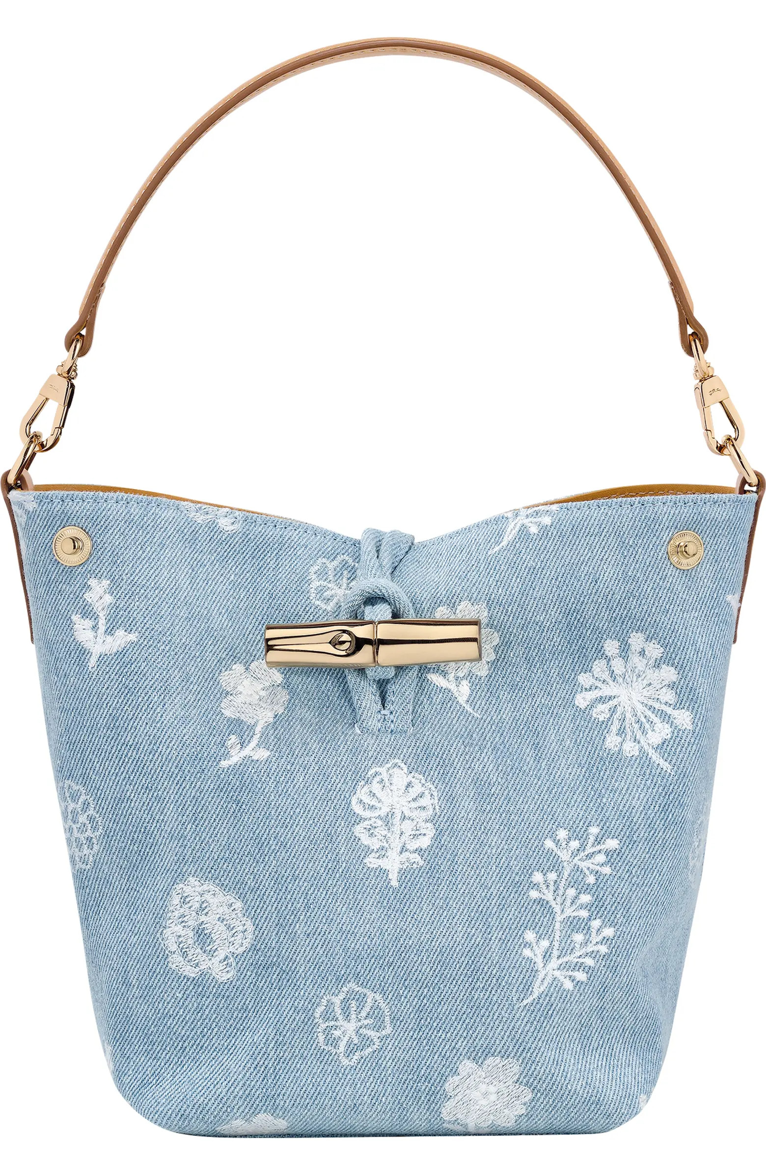 Longchamp Extra Small Le Roseau Denim Bucket Bag | Nordstrom | Nordstrom