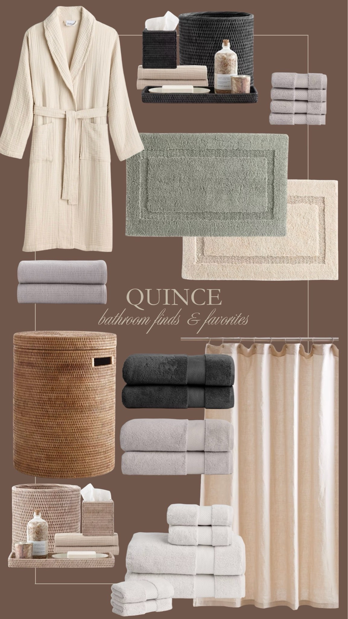 Quince bathroom finds and favorites for a neutral, elevated bathroom space. How pretty are these quality finds?! 🤍🙌🏻