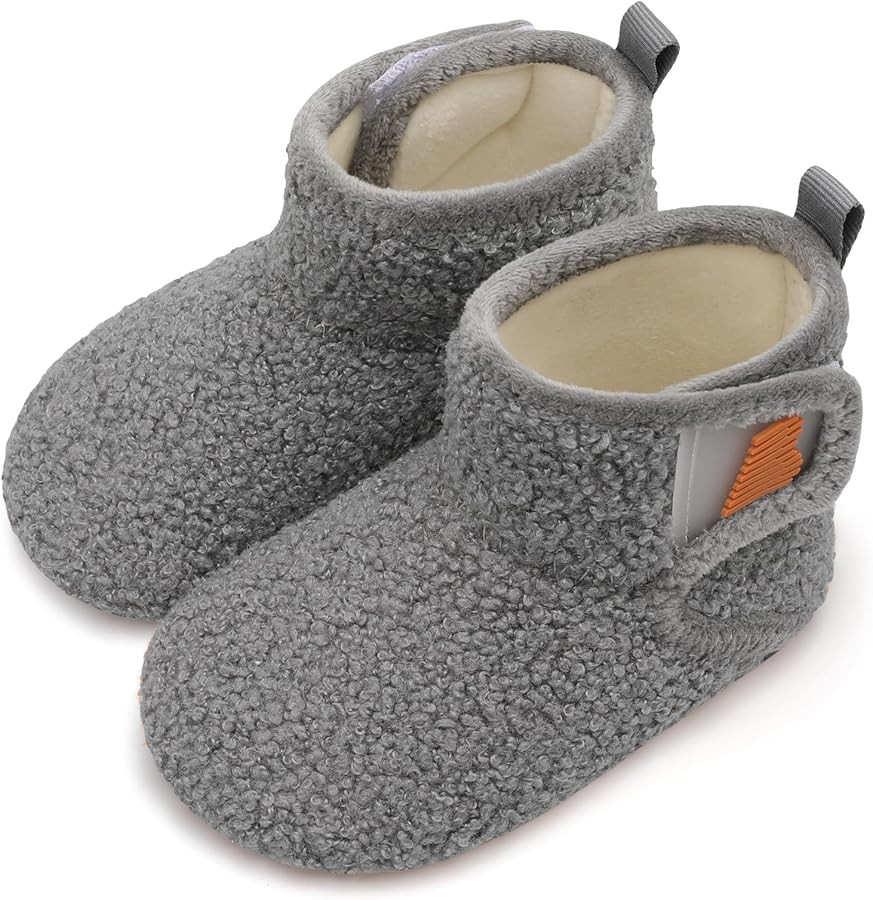 BARERUN Toddler Slippers Girls Boys House Shoes Baby Winter Booties Plush Cozy Kids House Slipper... | Amazon (US)