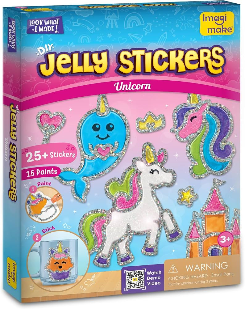 Imagimake DIY Jelly Stickers - Unicorn Craft Kit | 25+ Sticker Templates, Glass Paint | Art Kit f... | Amazon (US)