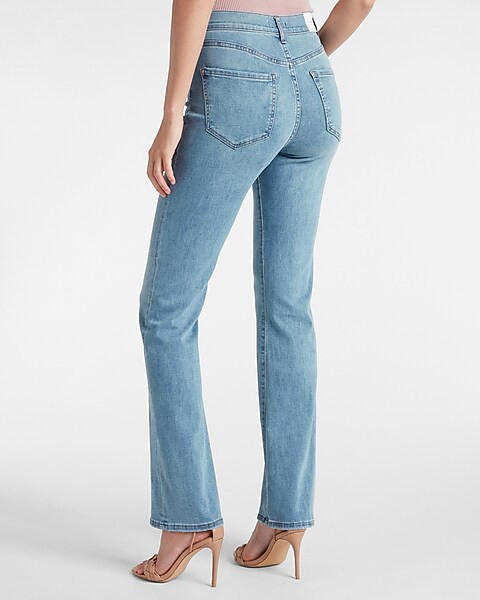 High Waisted Medium Wash Supersoft Bootcut Jeans | Express