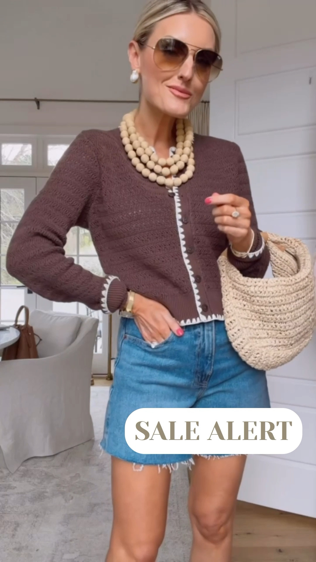 The cutest and most versatile 100% cotton cardigan! The brown color with textural stitching detail throughout is so unique! Currently on sale with my code AFLOVERLY for 15% off! Wearing s/27!

Loverly grey, denim shorts, Abercrombie sale, neutral cardigan, outfit ideas transitional, spring summer casual outfit ideas, how to style dad jean shorts , statement necklace 

#LTKSeasonal #LTKSaleAlert