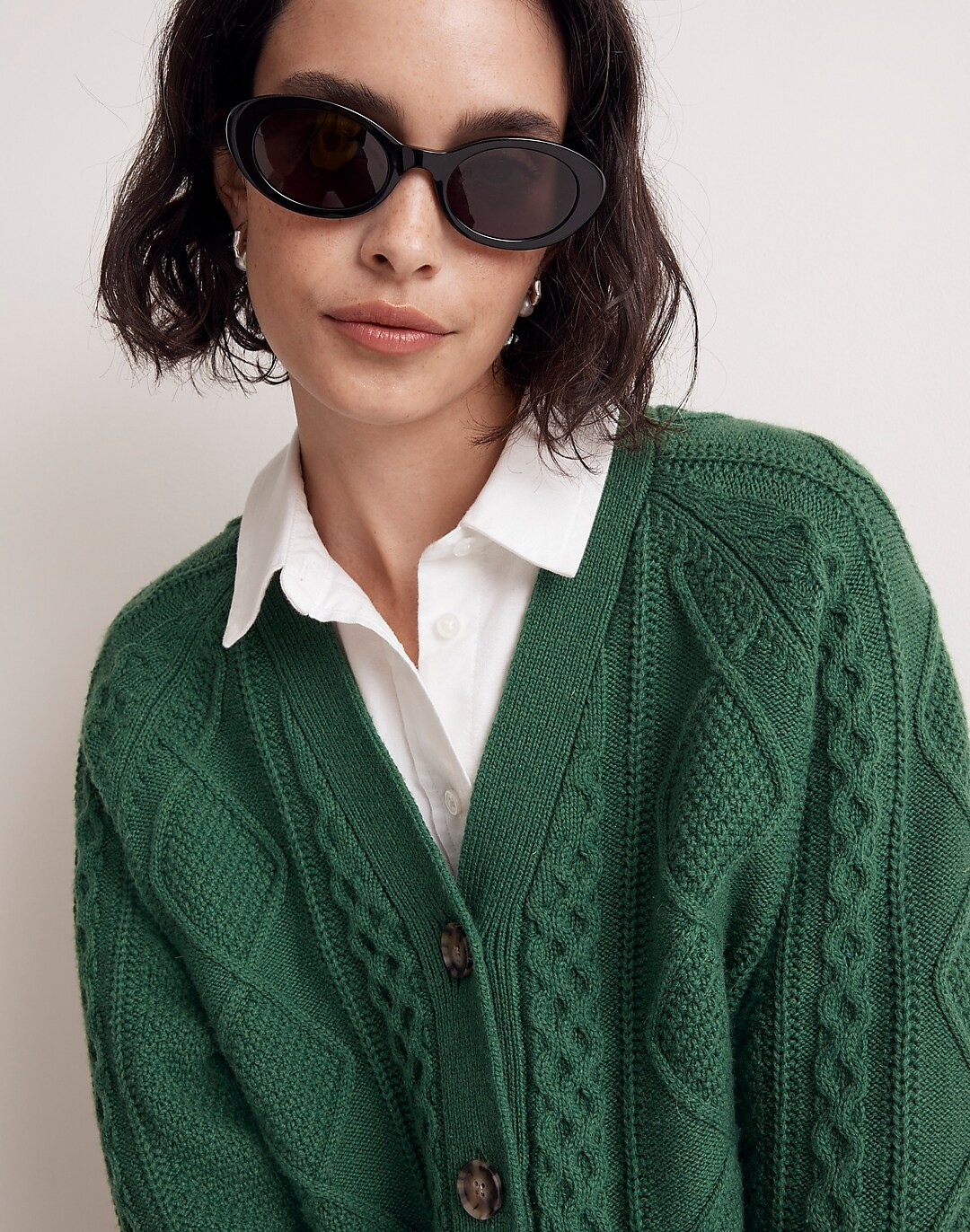 Cable-Knit Cropped Cardigan | Madewell