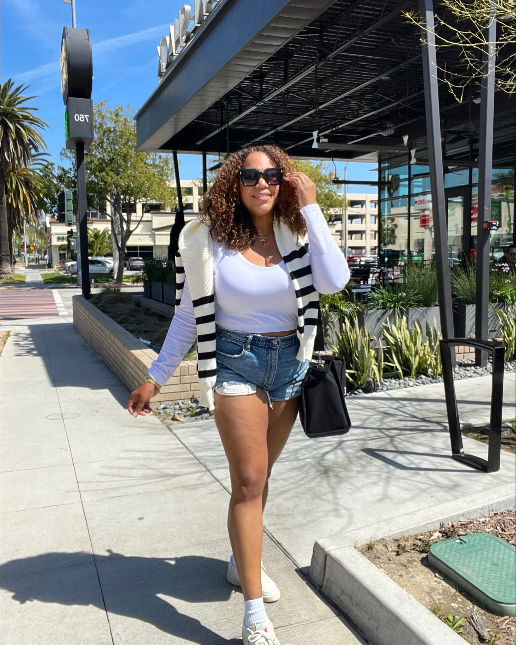 Shorts ☀️ season is (kind of) here! It was Shake Shack time yesterday 😎. 

#LTKcurves #LTKunder50