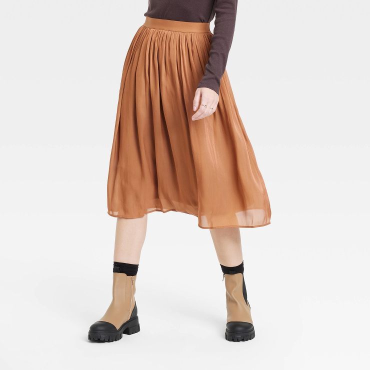 Women's Pleated Midi Skirt - A New Day&#8482; | Target