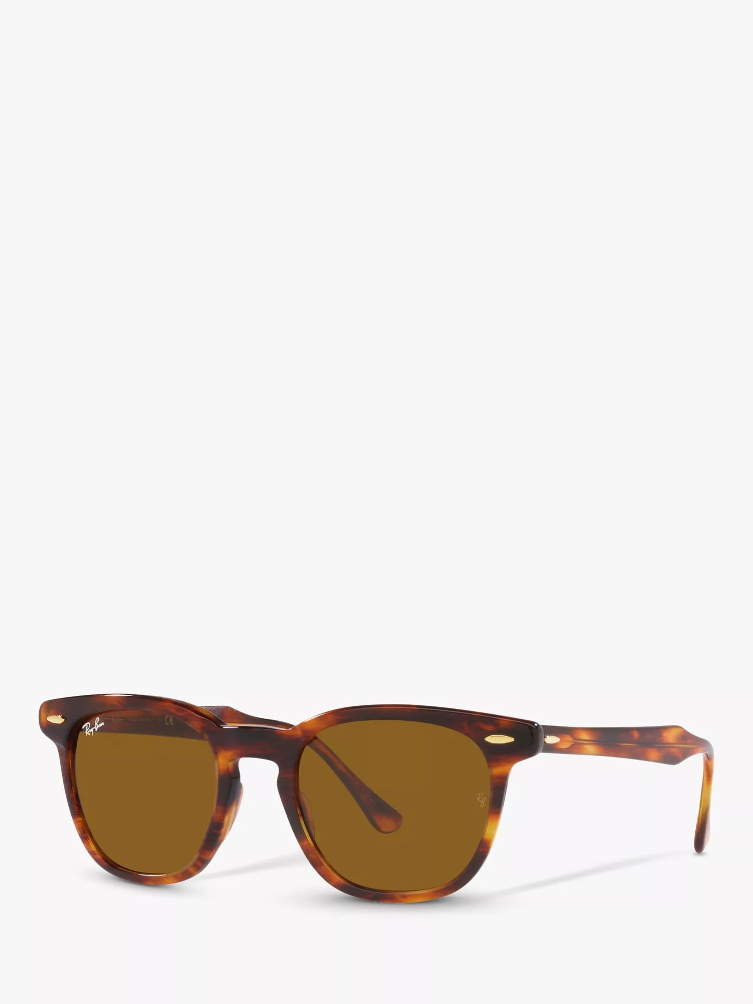 Ray-Ban RB2298 Women's Oval Sunglasses, Striped Havana | John Lewis (UK)