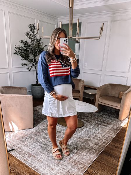 Old navy bump-friendly active dress and patriotic sweater! One of my favorite active dresses and it comes in length options! I have a medium/regular
Length at 28 weeks pregnant and 5’8. 



#LTKSaleAlert #LTKBump #LTKFindsUnder50