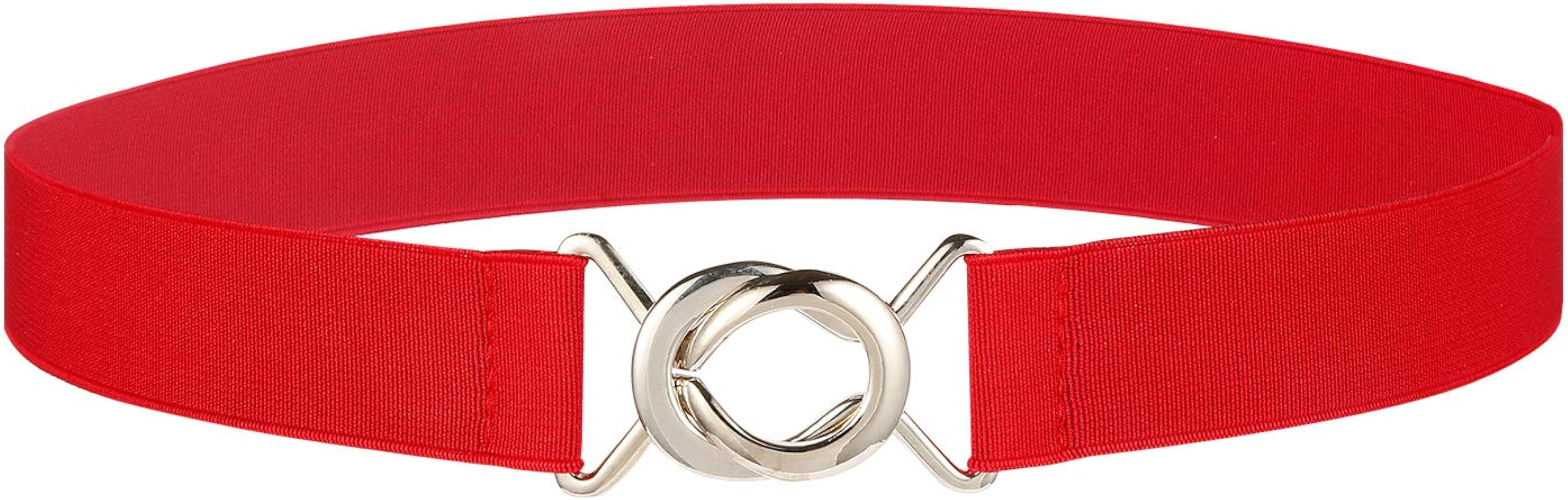 Women's 1.2" Stretchy Waist Belt - Skinny Elastic Belt for Dresses & Jeans | Amazon (US)