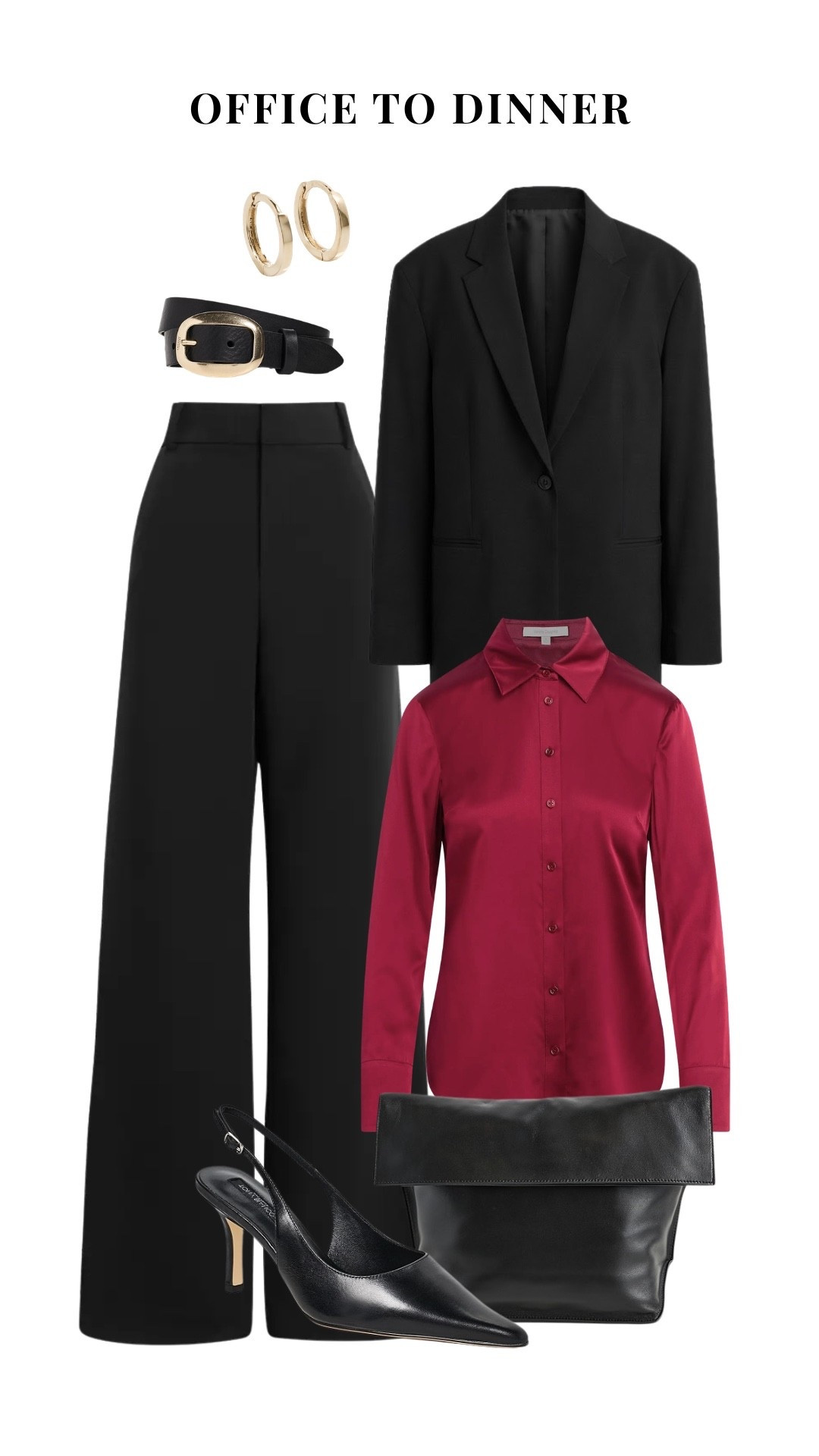 A polished office-to-dinner look, all under $500. The black tailoring keeps it classic, while the burgundy silk blouse adds just enough color for dinner.

office to dinner outfit, under $500 outfit, work to dinner outfit, fall work outfit, business casual, office outfit, workwear

#LTKootd #LTKOver40 #LTKWorkwear