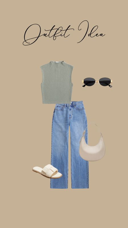 Spring outfit inspo-  casual style- outfit inspo- affordable fashion- Abercrombie style- size 6 fashion- ootd- curve love jeans- target sandals 

#LTKSpringSale #LTKfindsunder50 #LTKstyletip