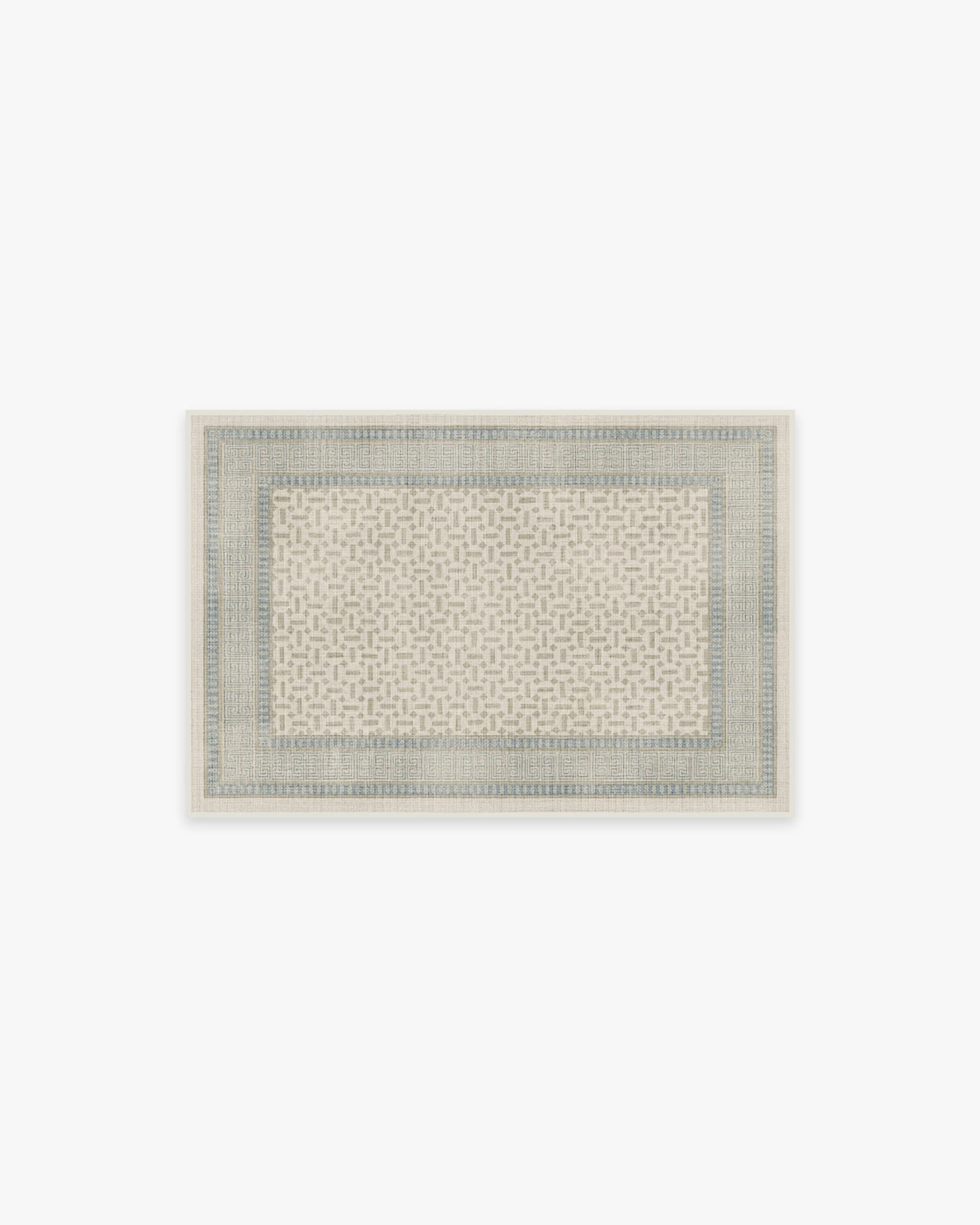 Kairos Ivory & Blue Rug | Ruggable