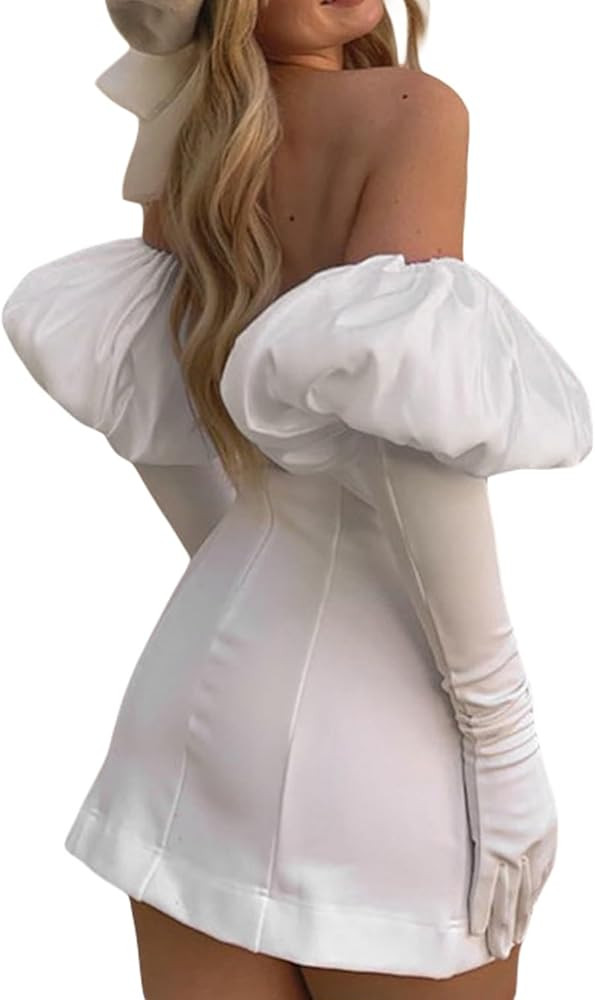 Women Long Opera Gloves Formal Puff Sleeve Gloves Cocktail Party Elbow Length Gloves Wedding Brid... | Amazon (US)