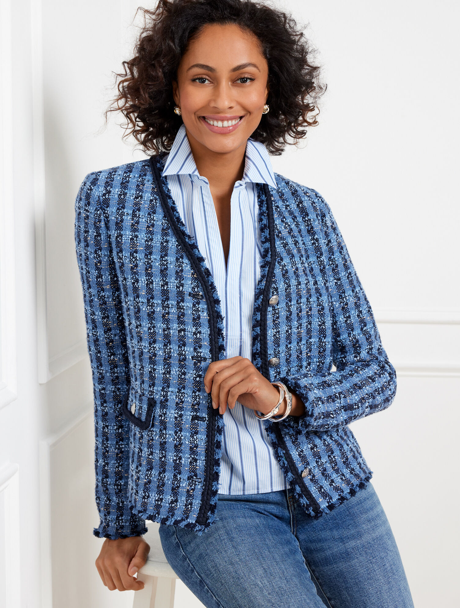Exquisite Tweed Braid Trim Jacket | Talbots