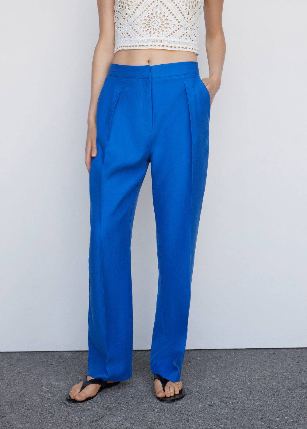 Pleat straight trousers -  Women | Mango USA | MANGO (US)