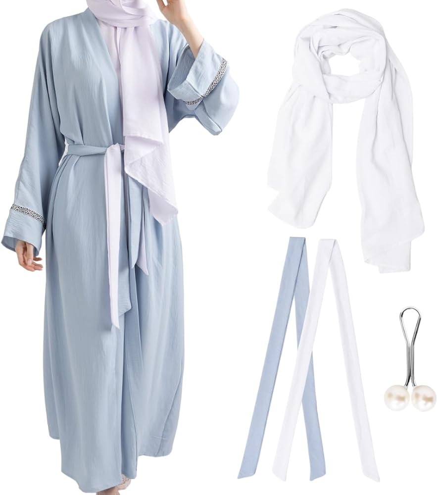 5 Pcs ABAYA Set – 2025 Muslim Abaya Dress for Women with Hijab– Modest Islamic Clothing for P... | Amazon (US)