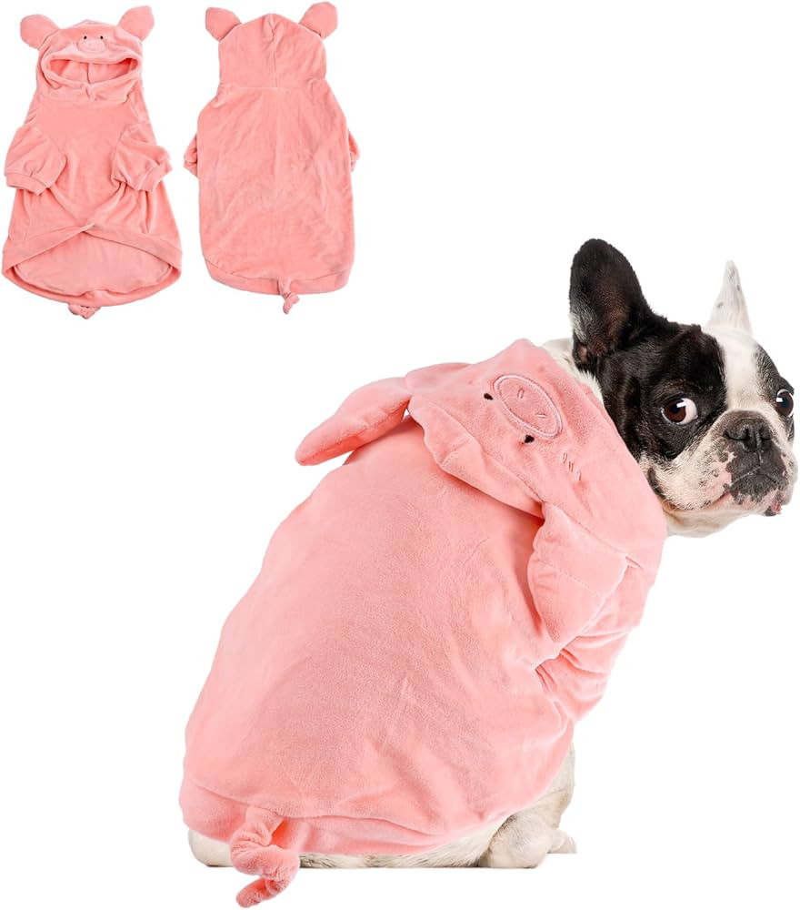 NACOCO Halloween Pig Dog Costume - Pet Christmas New Year Hoodie Warm Party Coat Outfit for Small... | Amazon (US)