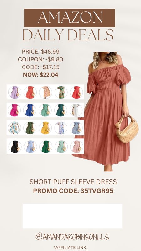 Amazon daily deals
Short puff sleeve dress 

#LTKsalealert #LTKfindsunder50