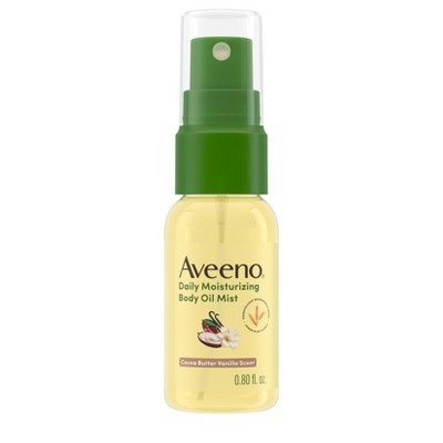 Aveeno Daily Moisturizing Body Oil Mist with Oat and Jojoba Oil - Hypoallergenic - Cocoa Butter Vanilla Scent- .8 fl oz | Target