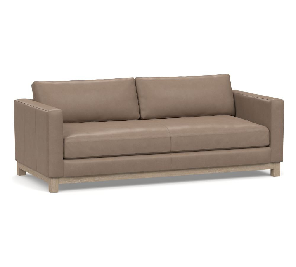 Jake Leather Sofa with Wood Legs | Pottery Barn (US)