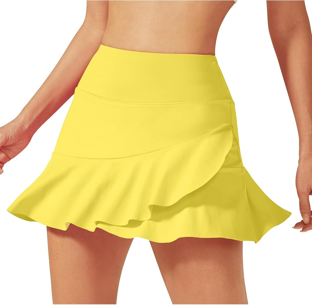 G4Free 15"/20" Tennis Skirts for Women Golf Skorts with Pockets High Waist Ruffle Athletic Skirt ... | Amazon (US)