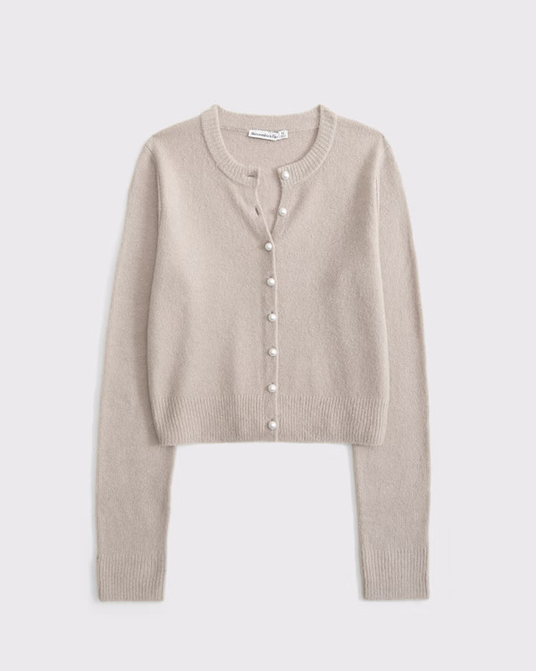 Pearl Button Crew Cardigan | Abercrombie & Fitch (US)