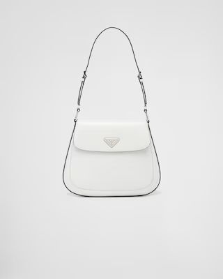 Prada Cleo brushed leather shoulder bag with flap | Prada Spa US