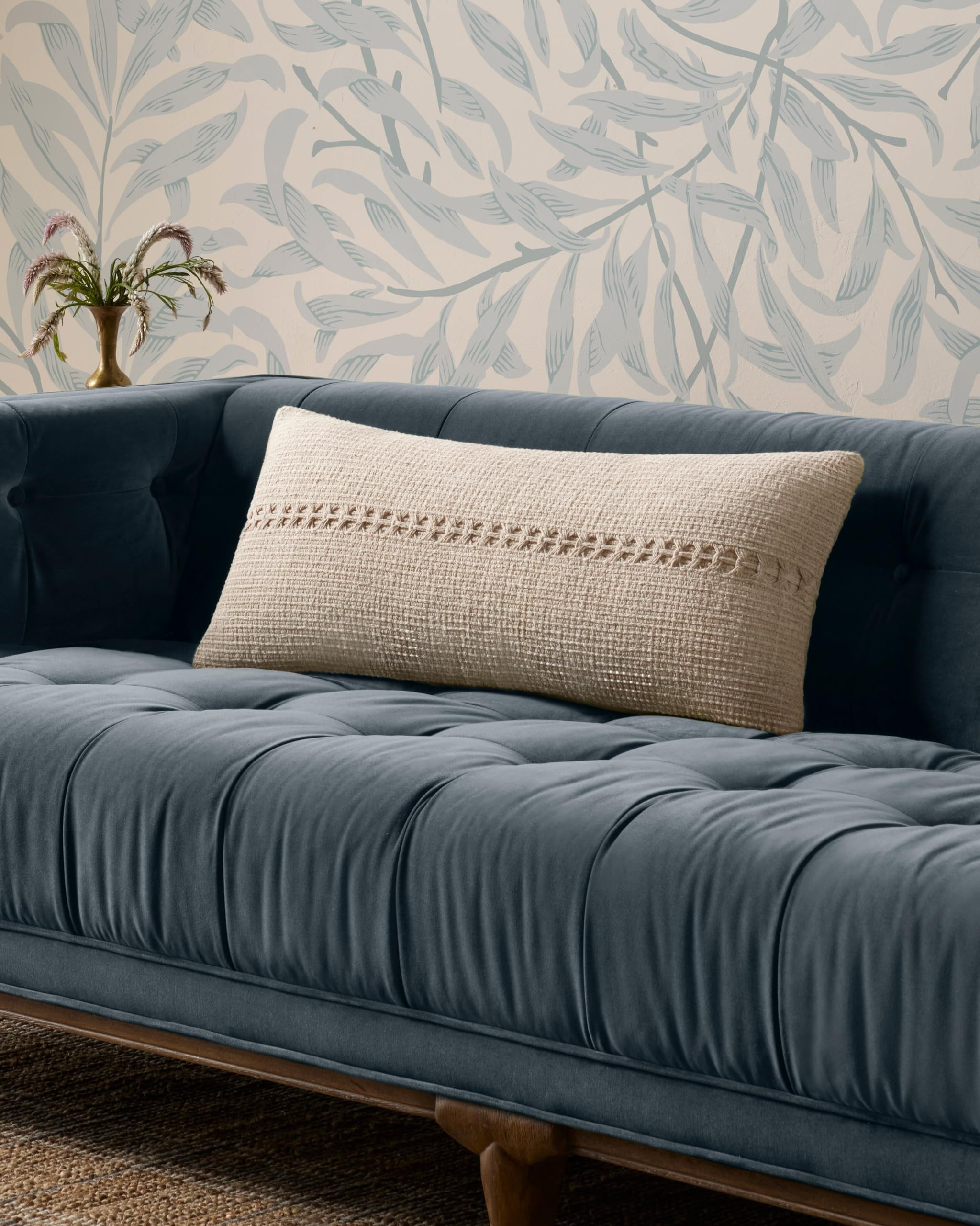 Loloi Harvey Pillow, 22'' x 22'' Cover w/Down, Blue/Natural | Amazon (US)