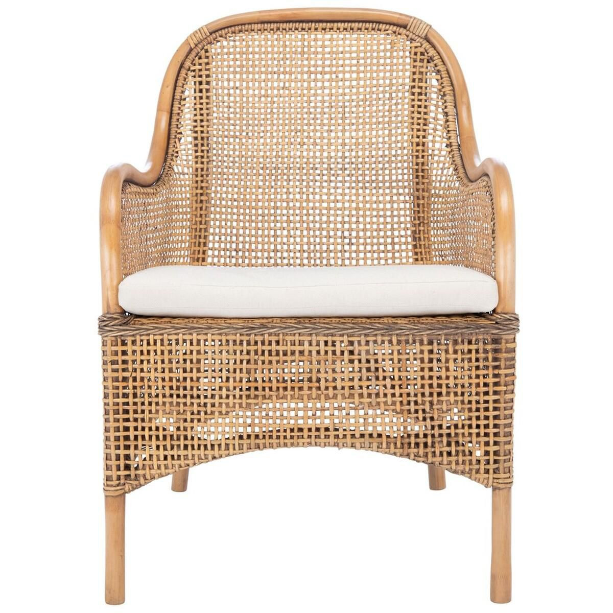 Charlie Rattan Accent Chair W/ Cushion  - Safavieh | Target