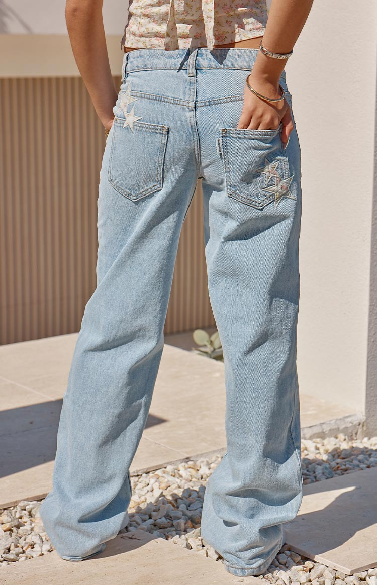 Charli Light Wash Low Waist Baggy Leg Jeans | Beginning Boutique (AU)