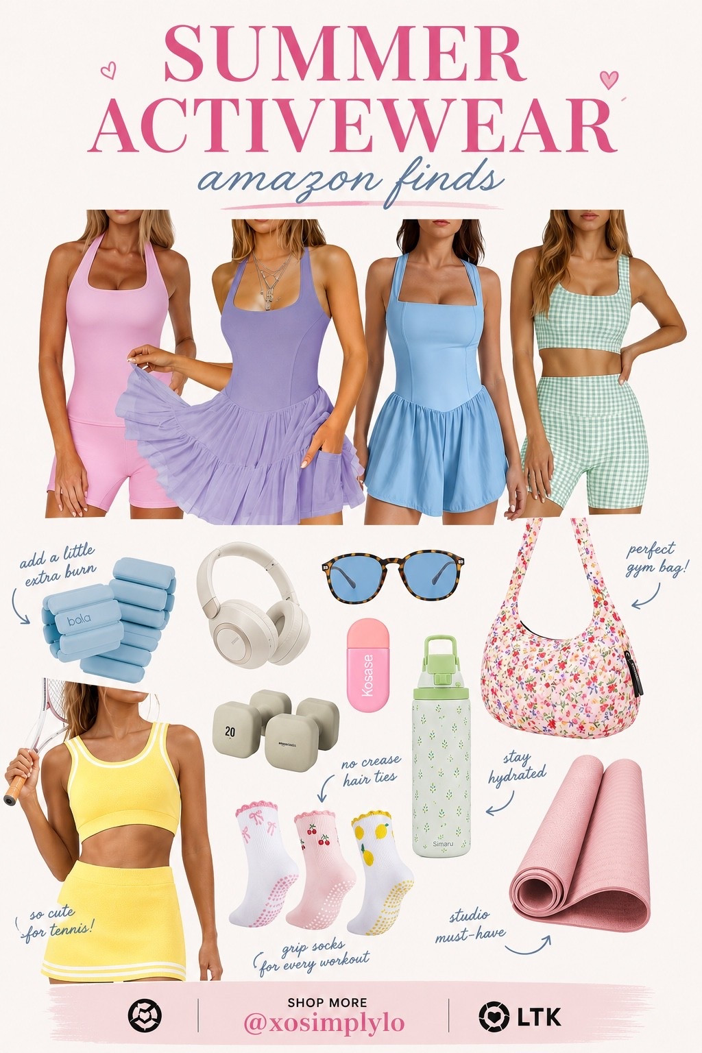 ☀️ Summer activewear finds that are cute and comfy 🤍 From tennis dresses to gym essentials, these Amazon picks are giving effortless sporty girl energy 🎾✨ Everything is linked on my LTK!