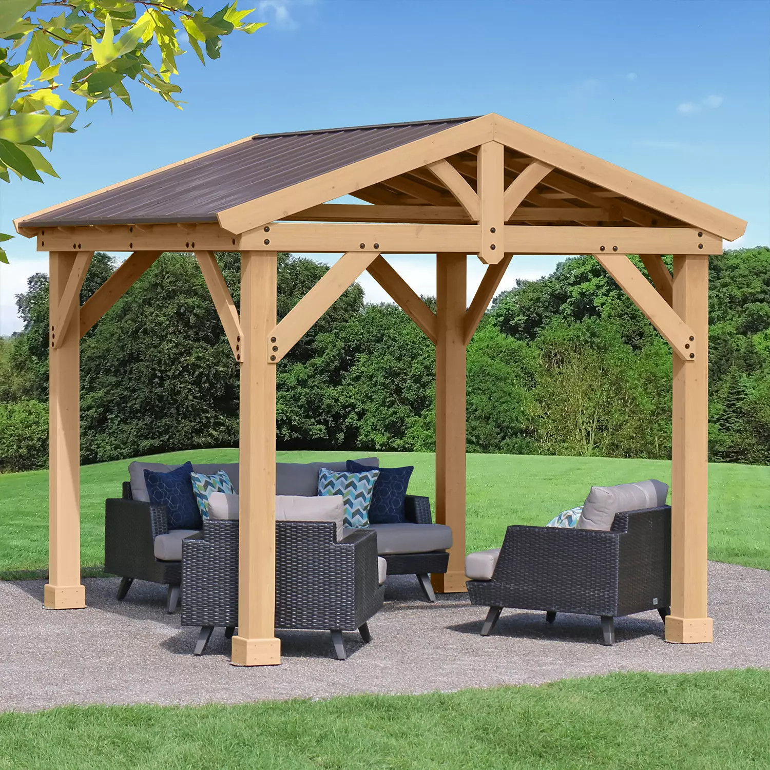 Yardistry 10' x 10' All Cedar Gazebo with Aluminum Roof | Sam's Club