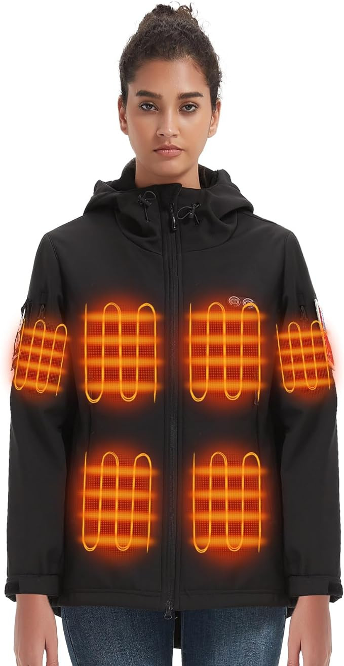 WUSTENKATZE 7 Zones Lightweight Waterproof Rechargeable Heated Soft Shell Jacket with 12V/20000mA... | Amazon (US)