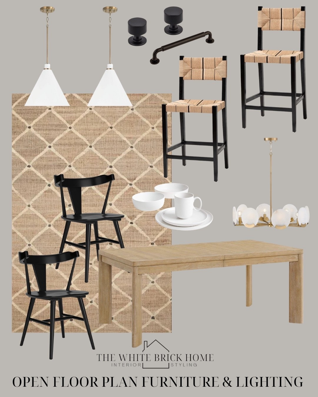 Furniture and lighting options for an open floor plan - these selections feel cohesive, while also adding texture and a touch of modern accents through these light fixtures! 

Kitchen, kitchen decor, kitchen lighting, kitchen island lighting, kitchen pedant, kitchen stool, kitchen dining table, chandelier, area rug, kitchen cabinet hardware, dinnerware, home decor, home design, kitchen design, dining room, dining furniture, dining chair, Wayfair dining room, Wayfair, Amazon 

#LTKSaleAlert #LTKHome #LTKStyleTip