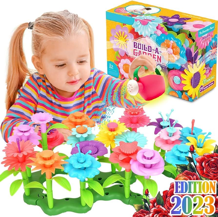 FUNZBO Flower Garden Building Toys for Girls - Toddler Toys for 3, 4, 5, 6, 7 Year Old Girls Gift... | Amazon (US)