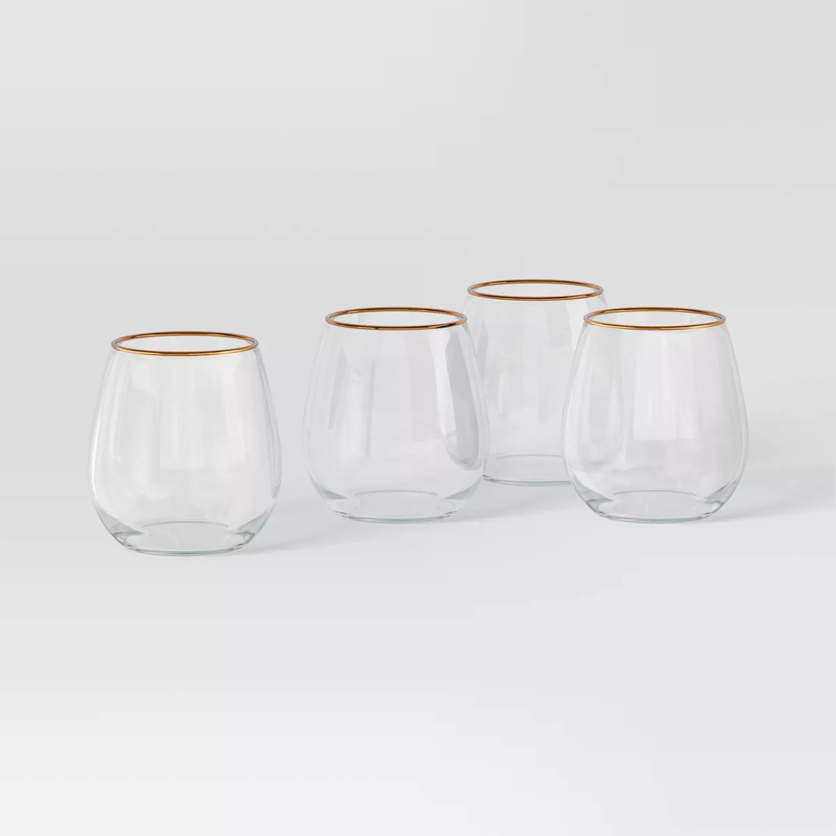 4pc Stemless Wine Glass Set Gold - Threshold™ | Target