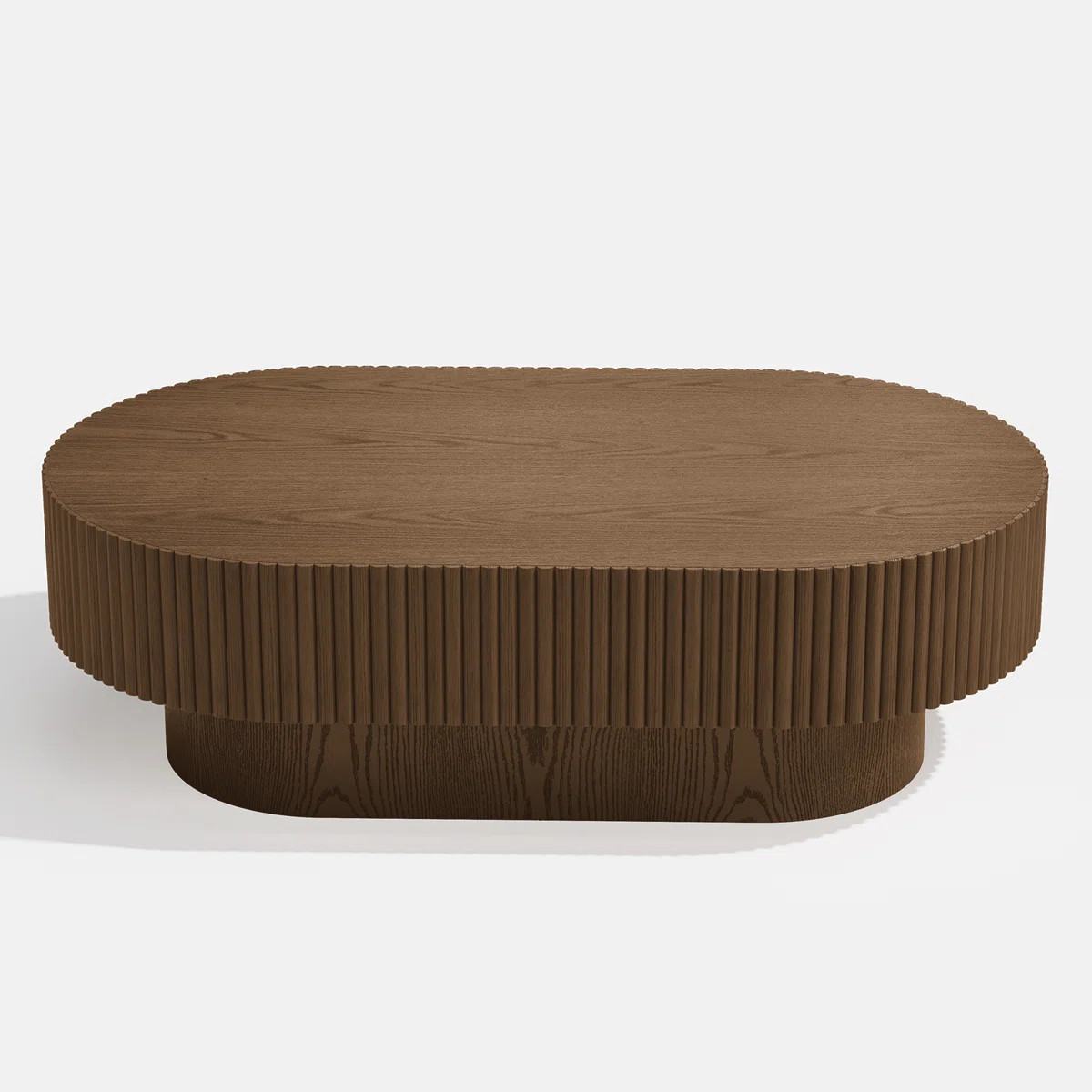 43.7'' W Solid Wood Oval Coffee Table with Fluted Design | Wayfair North America