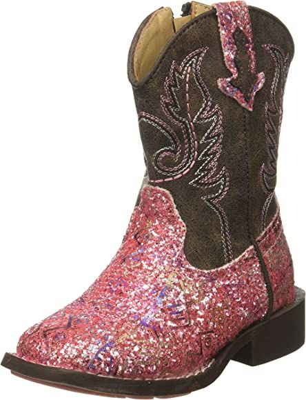 ROPER Unisex-Child Glitter Square Toe Cowgirl Boot Western | Amazon (US)