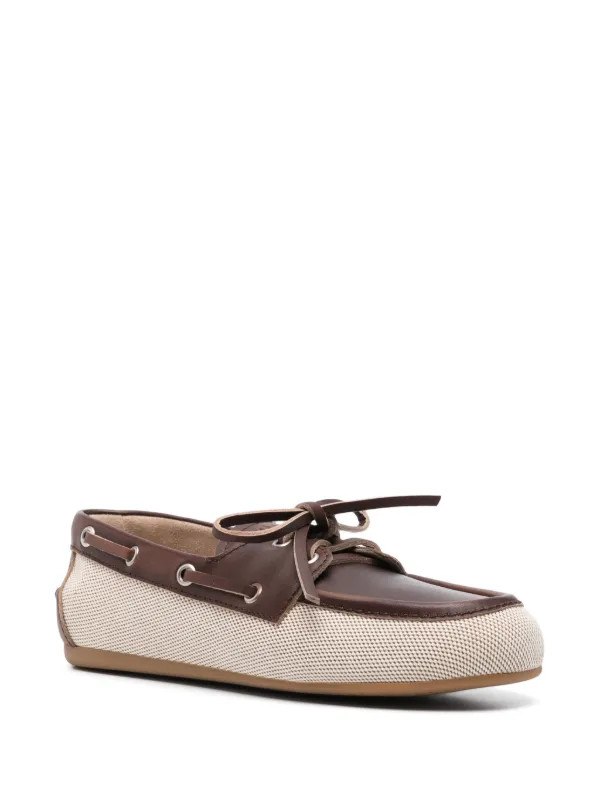 Miu Miu Canvas Loafers | Brown | FARFETCH UK | Farfetch Global
