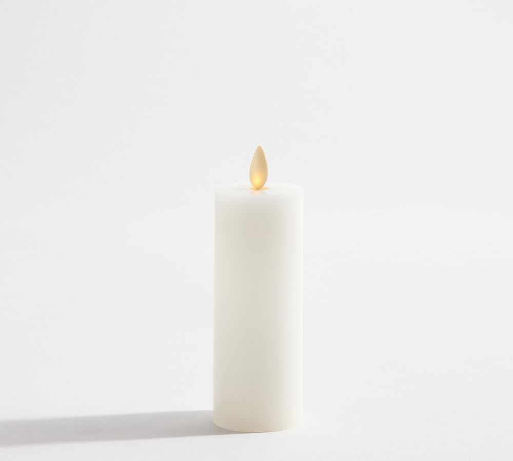 Premium Flickering Flameless Wax Pillar Candle | Pottery Barn (US)