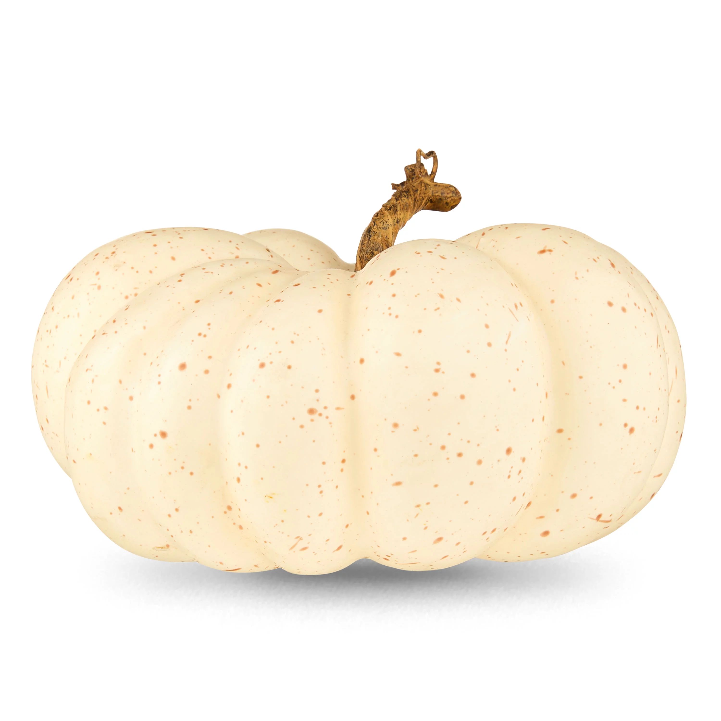 Fall, Harvest Speckled Flat White Foam Pumpkin Decoration, 9 in x 8.5 in x 6 in, Way to Celebrate | Walmart (US)