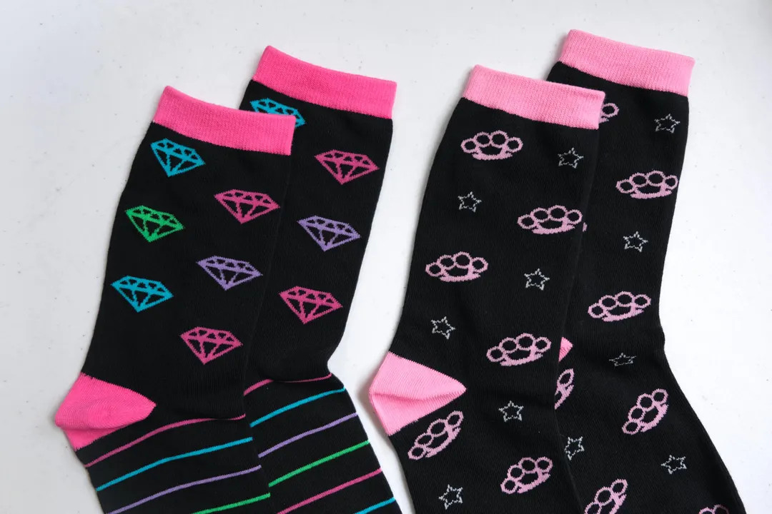 Scenecore Socks Emo Accessories Y2k Mall Goth Early 2000s Mcbling Black Pink Rainbow Neon Scene D... | Etsy (US)