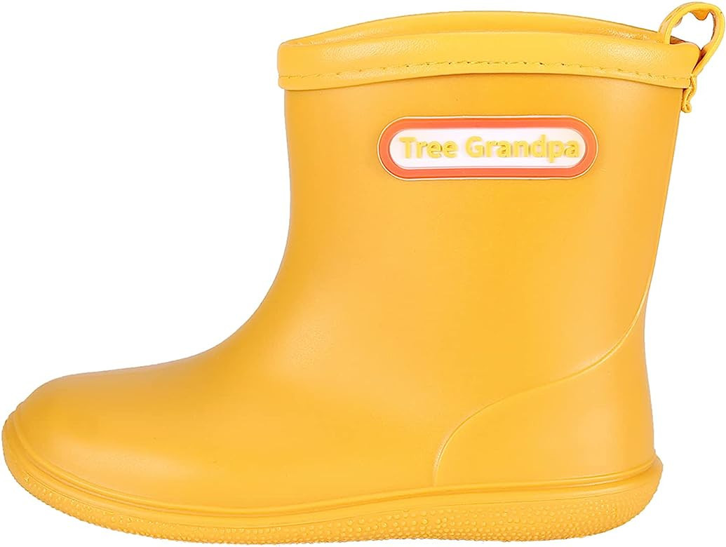 Tree Grandpa Toddler Rain Boots for Boys Girls Waterproof Baby Kids Rain Boots With Easy-on | Amazon (US)