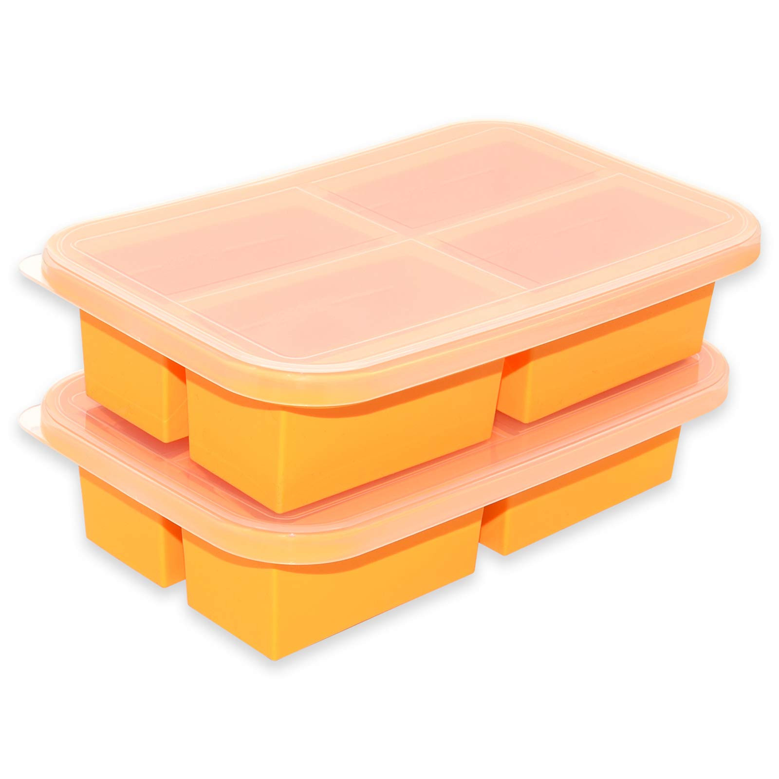 Bangp 1-Cup Silicone Freezer Trays with Lid,2 Pack,Easy-Release Silicone Freezing Tray for Soup I... | Amazon (US)