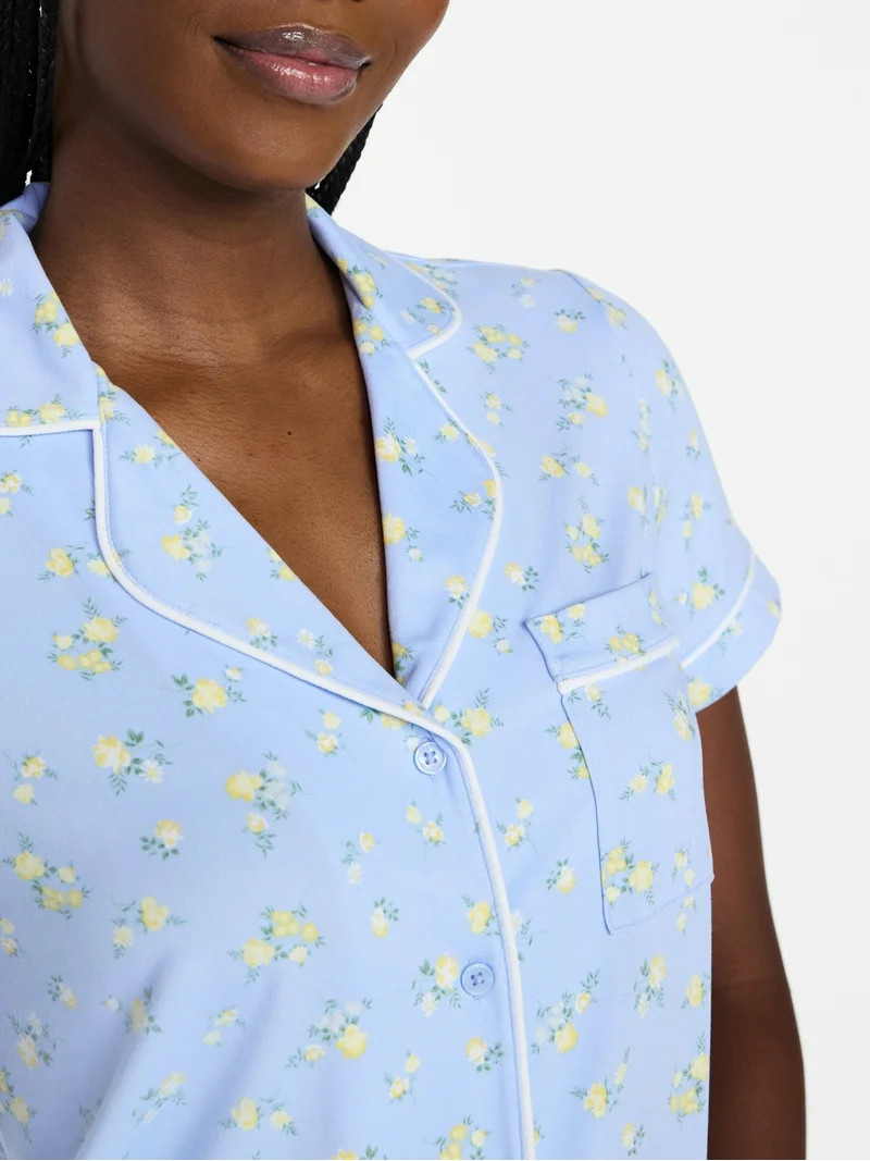 Joyspun Women’s Dreamy Soft Collection Bridal Knit Top and Shorts Pajama Set, 2-Piece, Sizes XS... | Walmart (US)