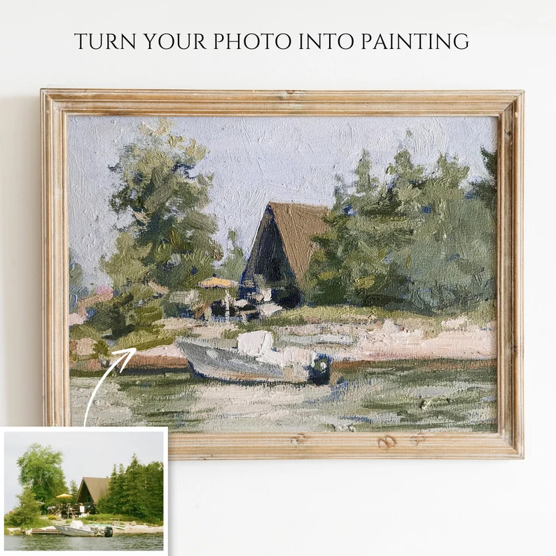 Custom Oil Painting From Photo on Canvas, Landscape Commission Original Oil Painting on Canvas, A... | Etsy (US)